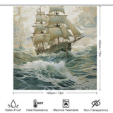 Vintage Sailing Journey Ship Shower Curtain