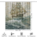 Vintage Sailing Journey Ship Shower Curtain
