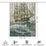 Vintage Sailing Journey Ship Shower Curtain