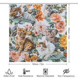 Warm Flowers and Cat Shower Curtain