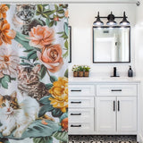 Warm Flowers and Cat Shower Curtain