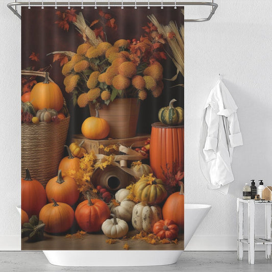 Warm Harvest Pumpkin Shower Curtain