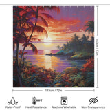 Warm Horizon Tropical Sunset Shower Curtain