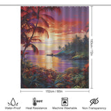 Warm Horizon Tropical Sunset Shower Curtain