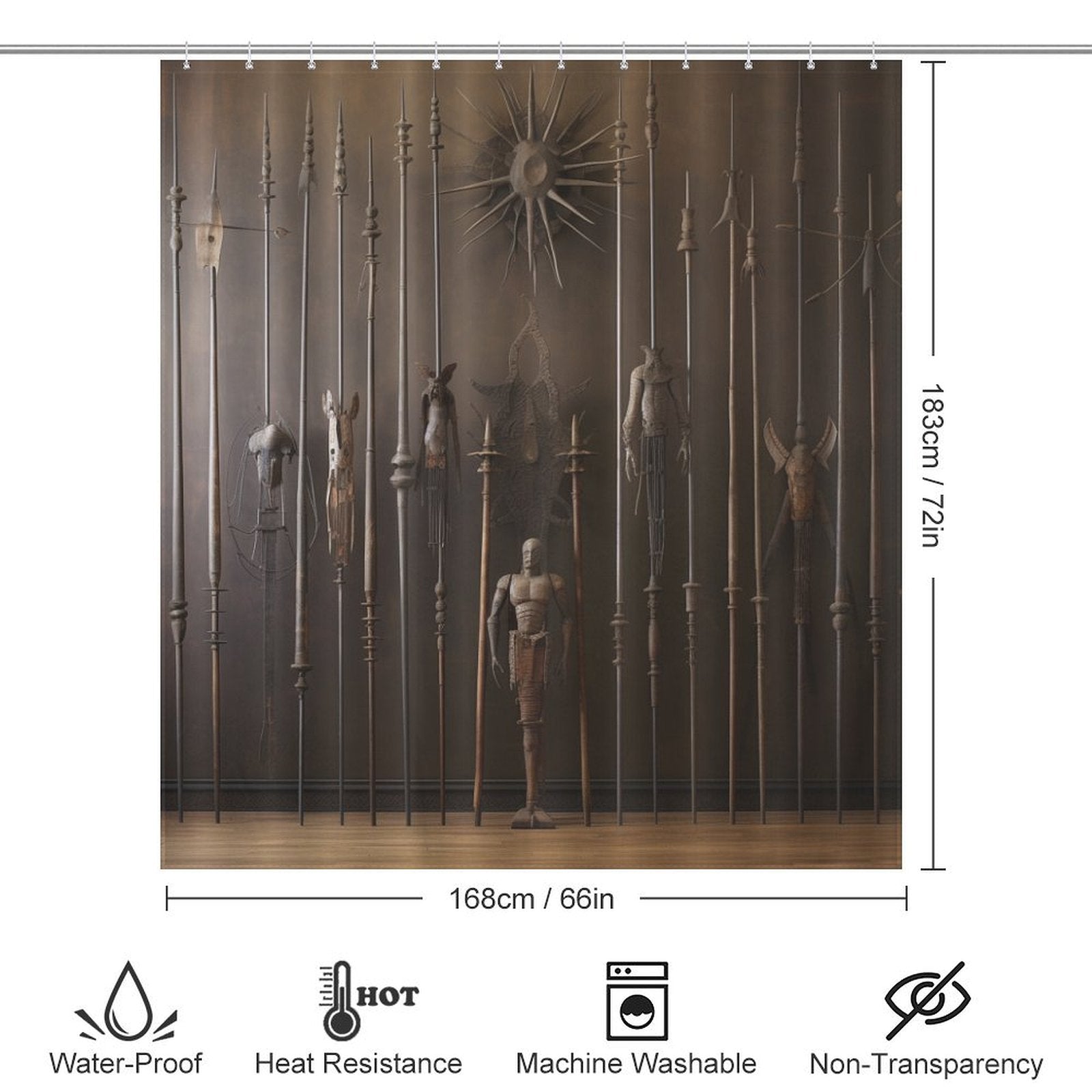 Warrior Spear Shower Curtain