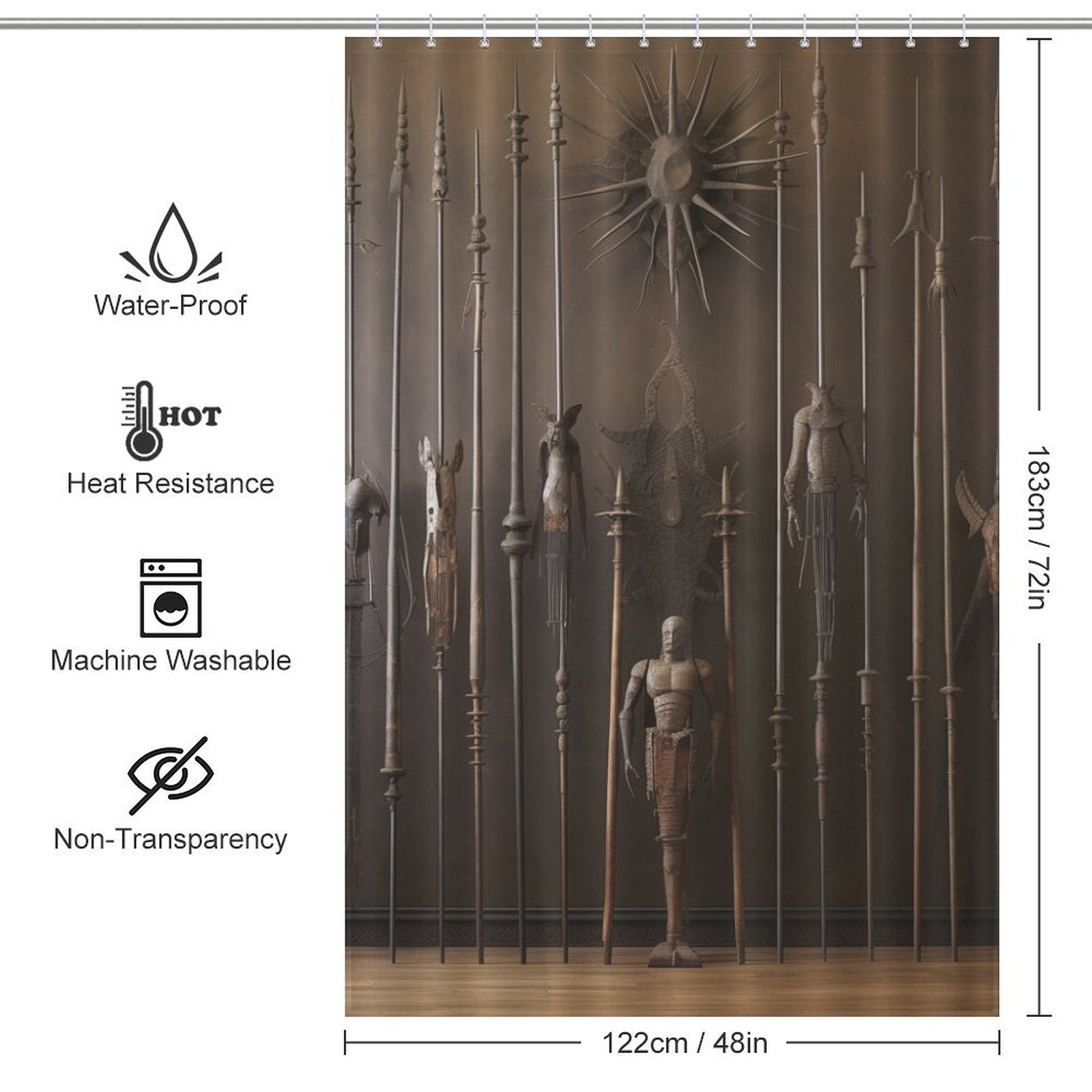 Warrior Spear Shower Curtain