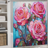 Watercolor Chic Pink Rose Shower Curtain