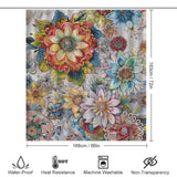 Watercolor Floral Boho Shower Curtain