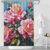 Watercolor Pink Rose Shower Curtain