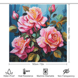 Watercolor Pink Rose Shower Curtain