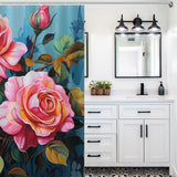 Watercolor Pink Rose Shower Curtain