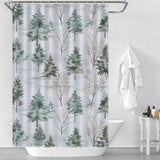 Watercolor Rustic PineTrees Winter Shower Curtain