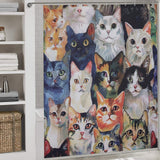 Watercolor Stunning Cute Cat Shower Curtain