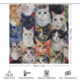 Watercolor Stunning Cute Cat Shower Curtain