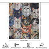 Watercolor Stunning Cute Cat Shower Curtain