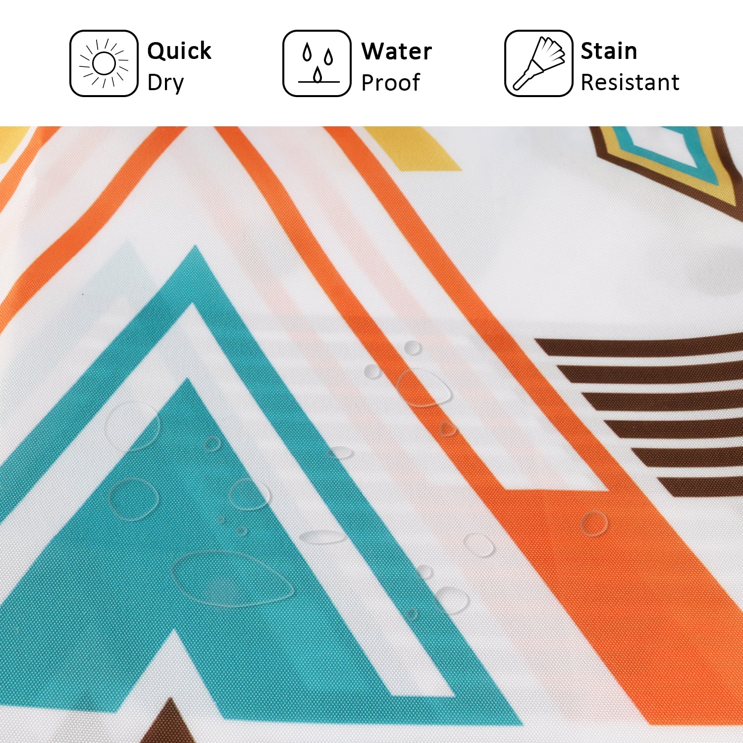 Western Abstract Aztec Shower Curtain Teal Geometric Tribal Arrow Southwest