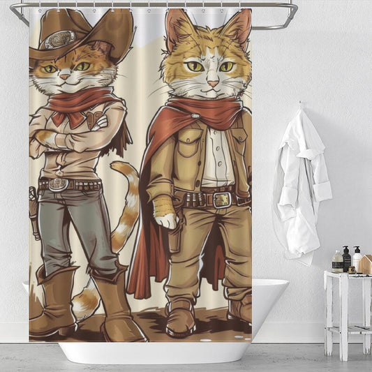 Western Cute Cartoon Cowboy Shower curtain