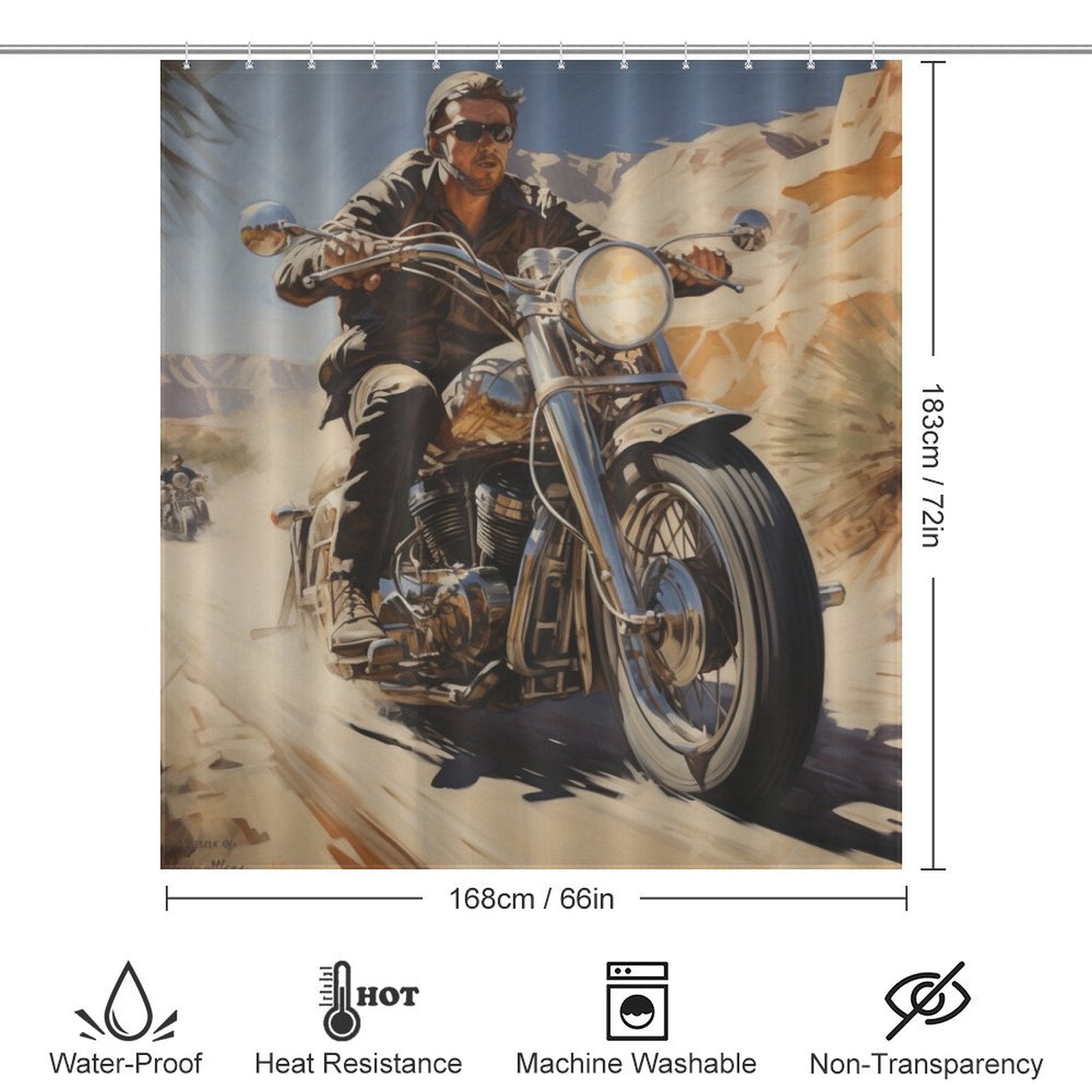 Wheelie Motorcycle Shower Curtain