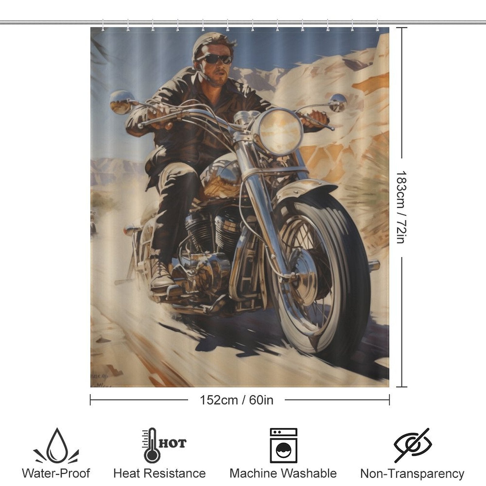 Wheelie Motorcycle Shower Curtain