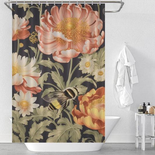 Whimsical Bumble Bee Shower Curtain