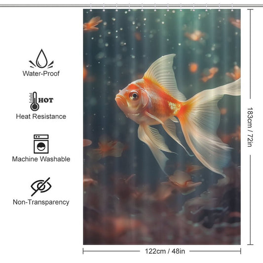 Whimsical goldfish shower curtain Realm 