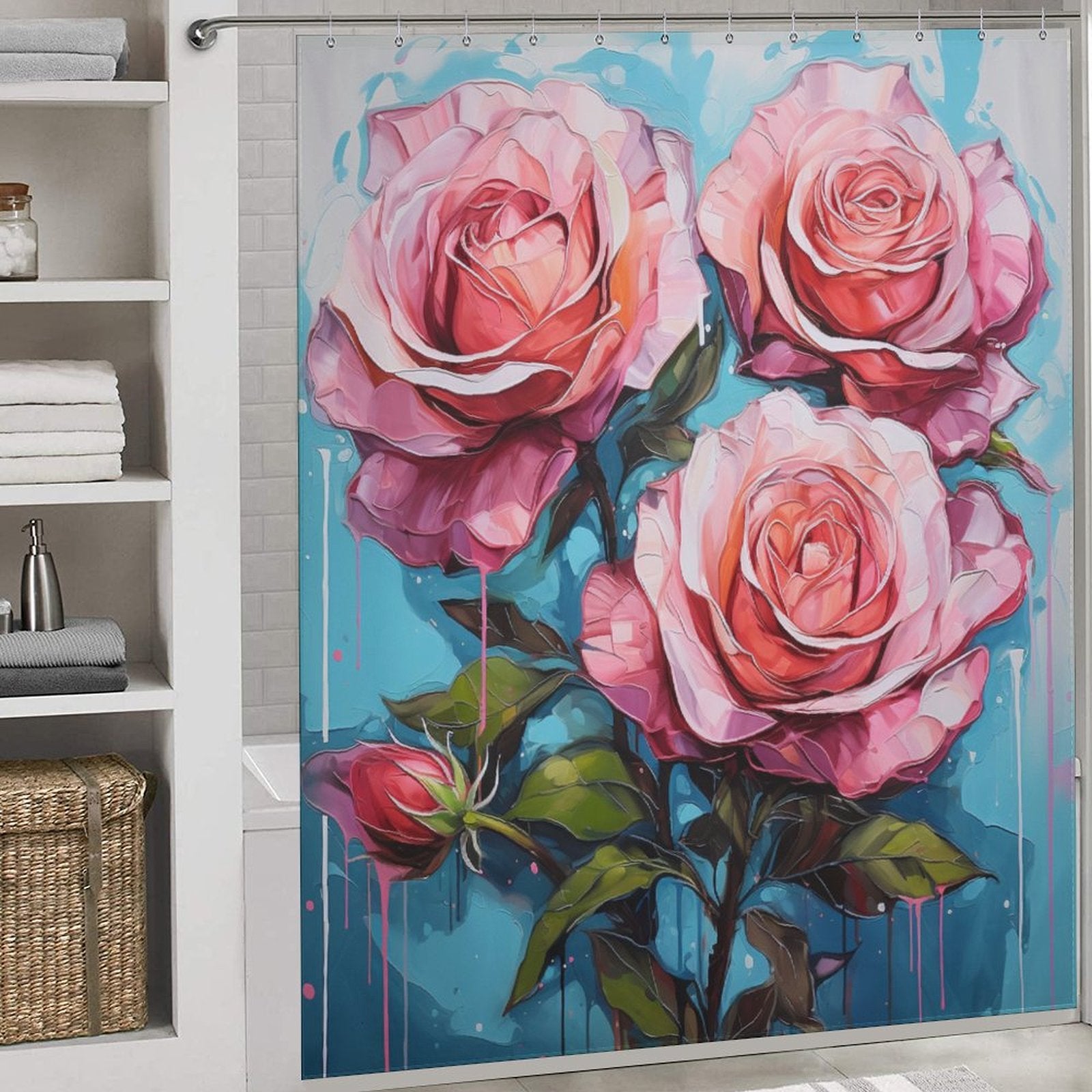 Whispers Pink Rose Shower Curtain