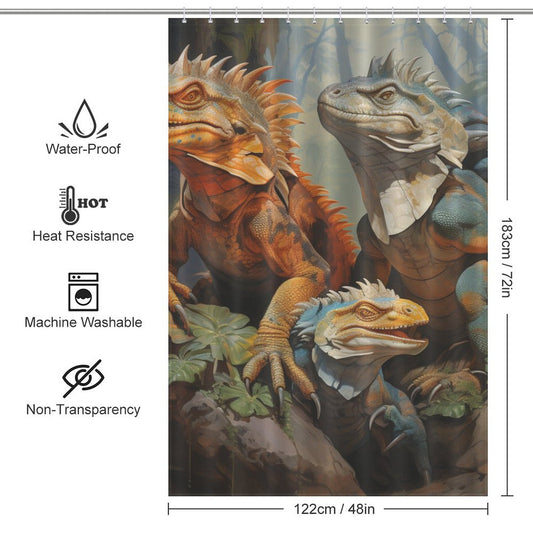 Wild Reptile Lizard Shower Curtain