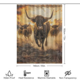 Wild West Tribute Bull Shower Curtain