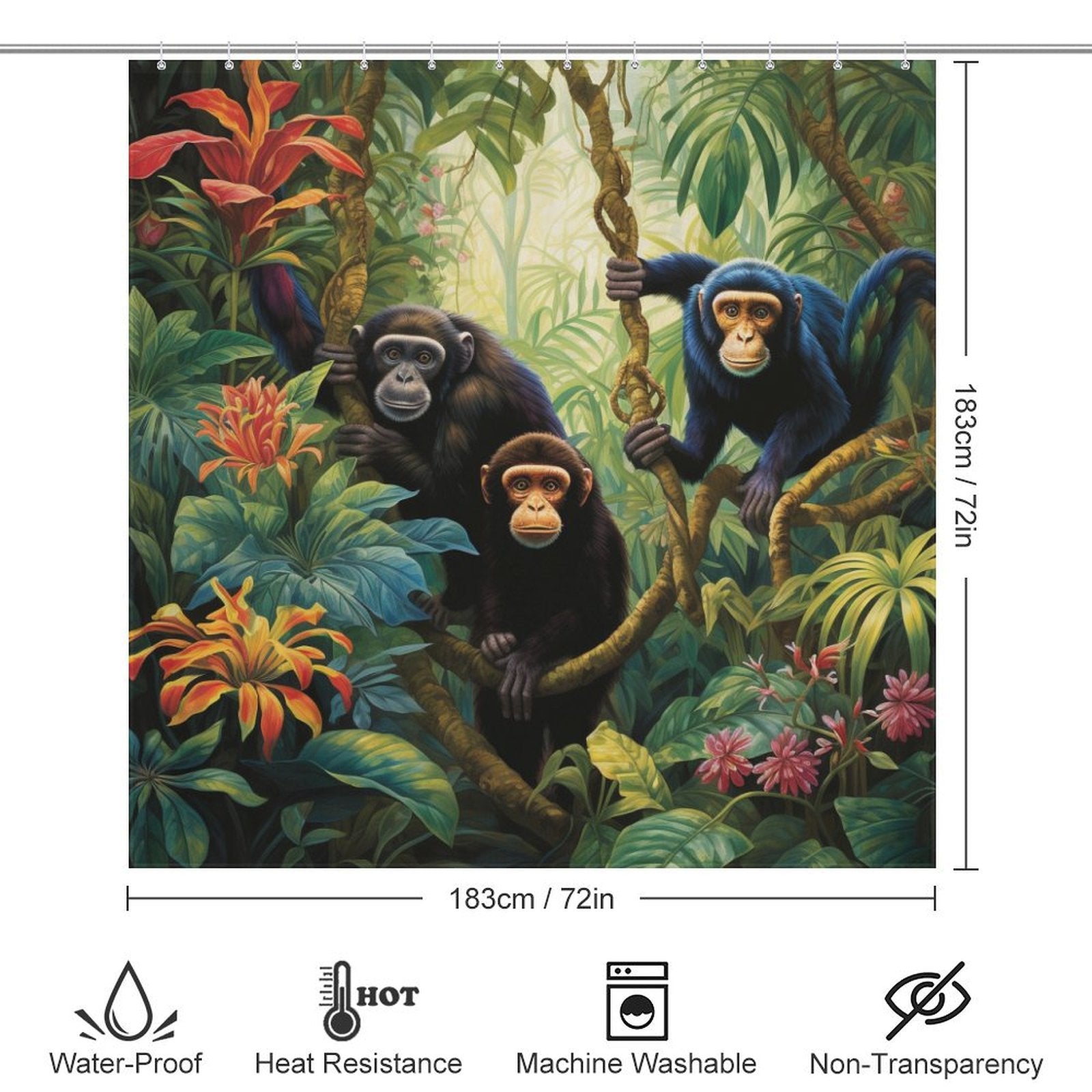 Wildlife Celebration Monkey Shower Curtain