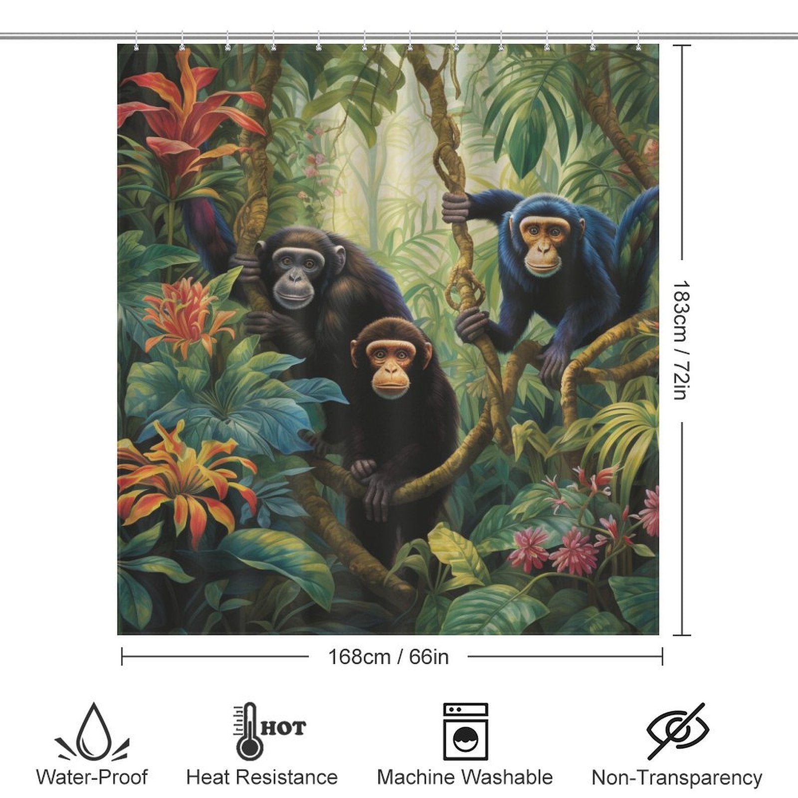 Wildlife Celebration Monkey Shower Curtain