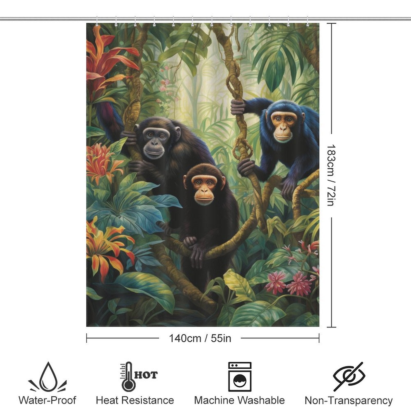 Wildlife Celebration Monkey Shower Curtain