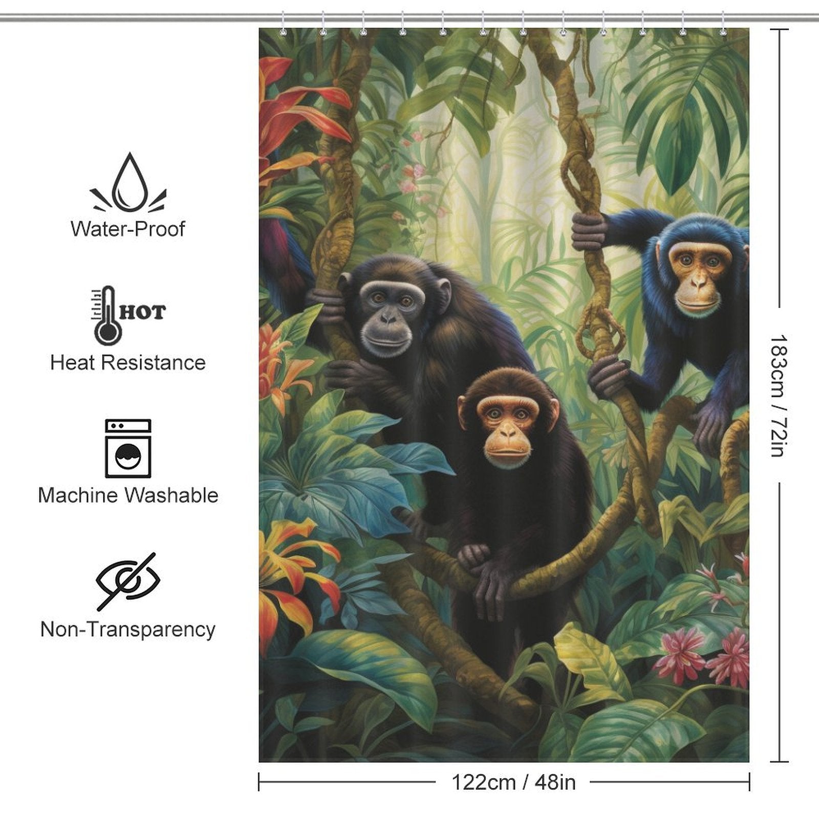 Wildlife Celebration Monkey Shower Curtain