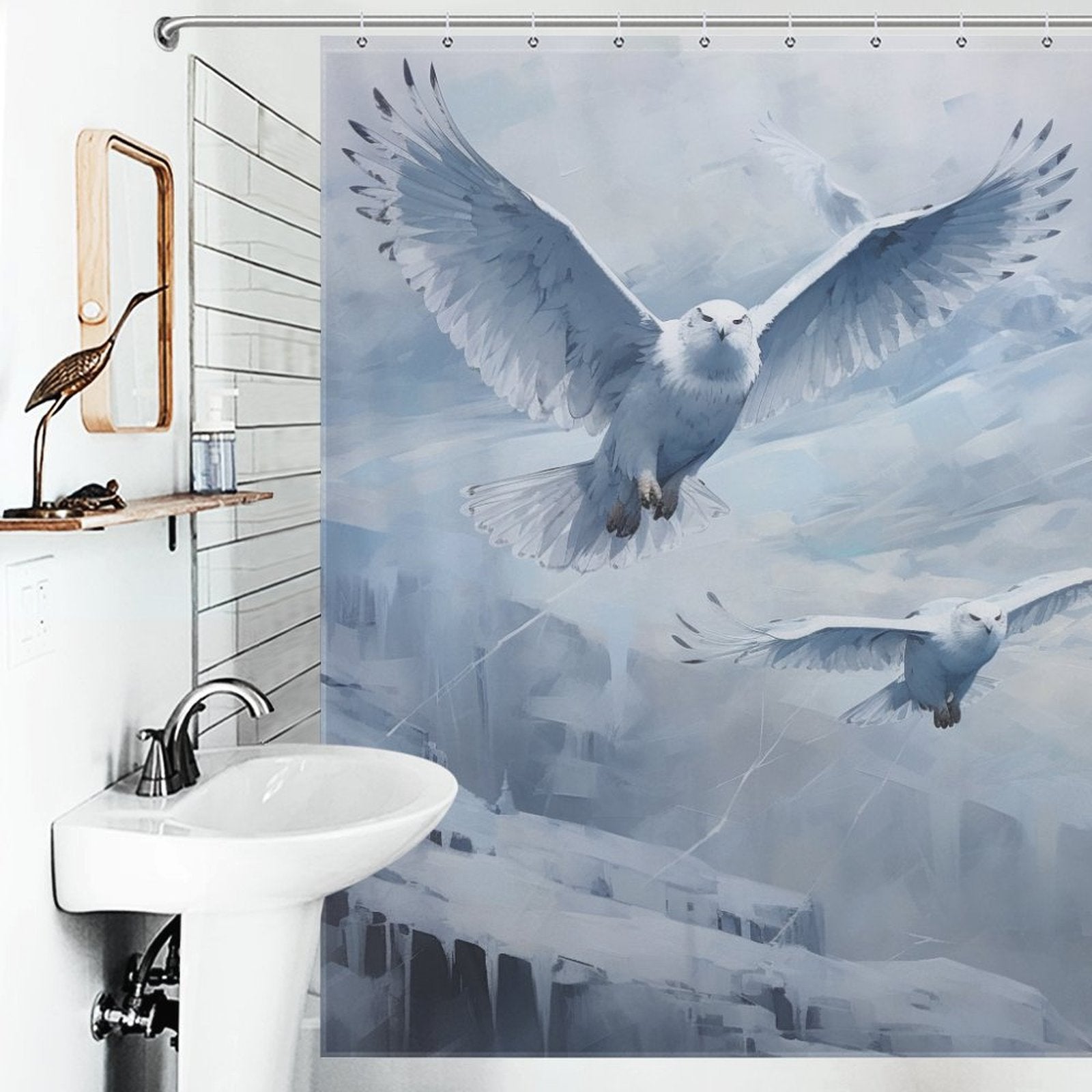 Winter Fantasy Owl Shower Curtain