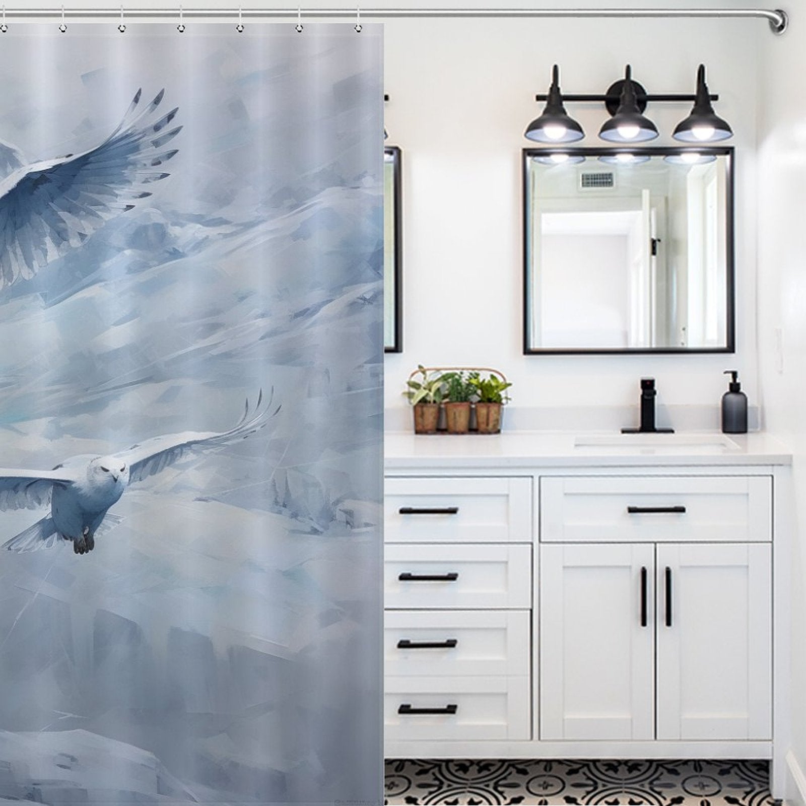 Winter Fantasy Owl Shower Curtain