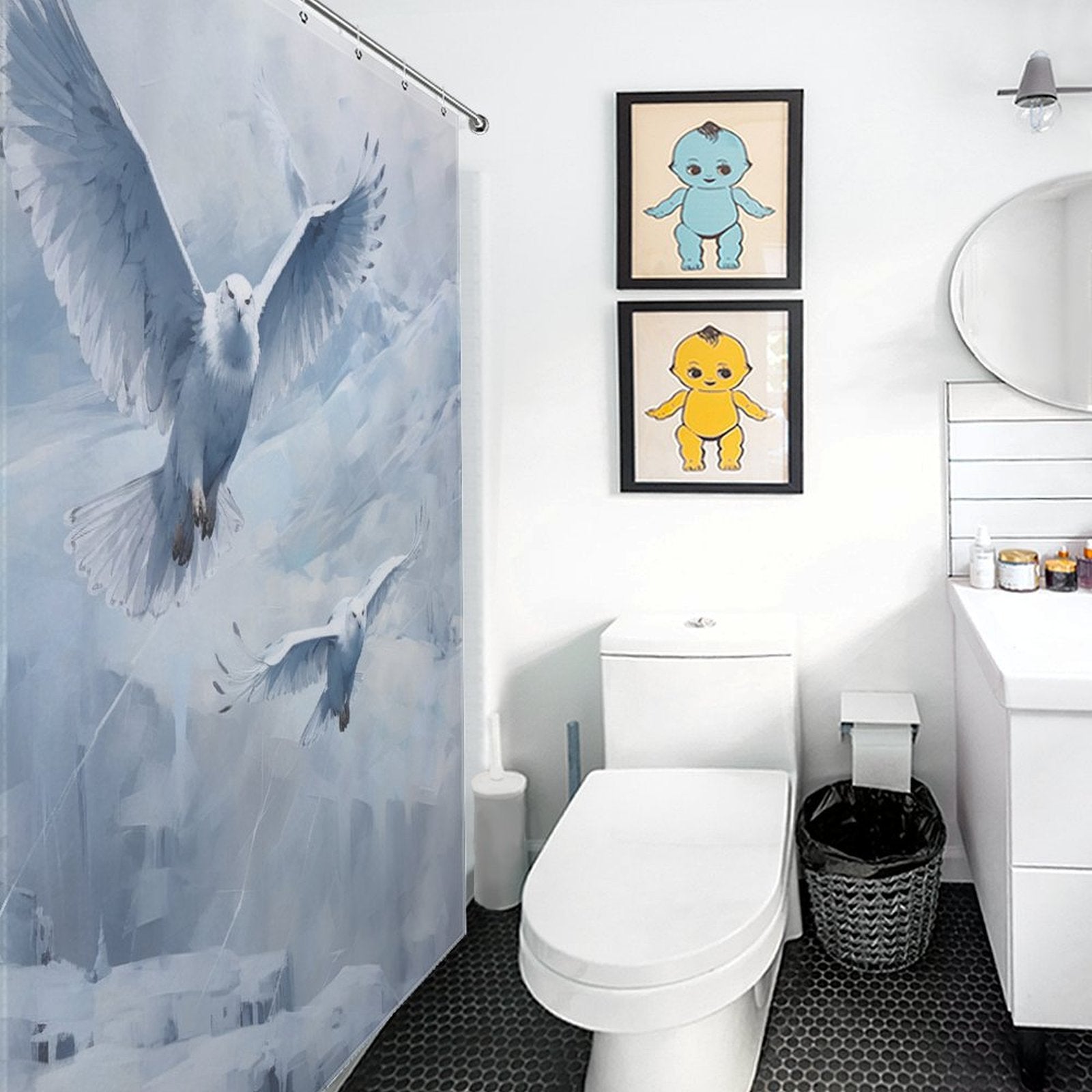 Winter Fantasy Owl Shower Curtain