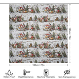 Winter Red House Snowmen Shower Curtain