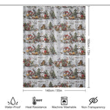 Winter Red House Snowmen Shower Curtain