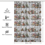 Winter Red House Snowmen Shower Curtain