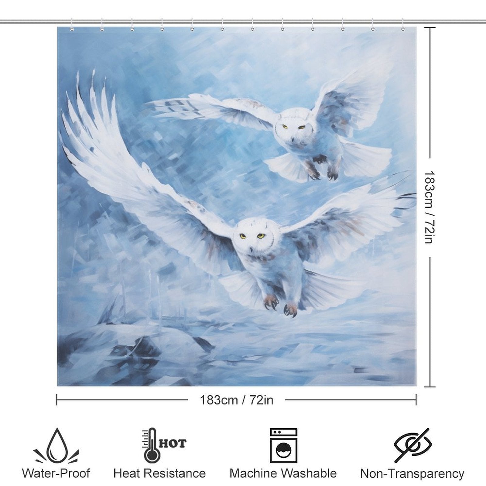 Winter Snow Owl Shower Curtain