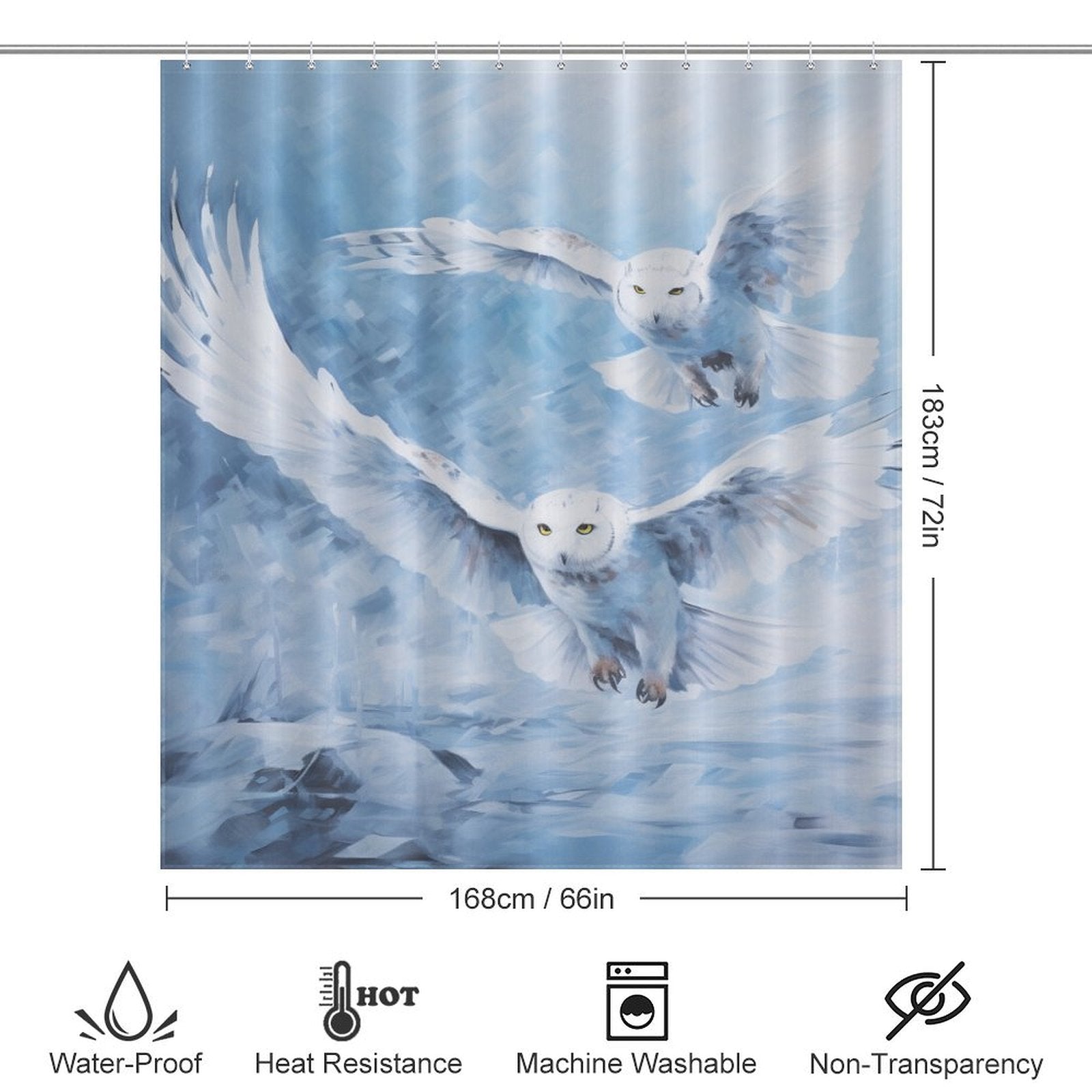 Winter Snow Owl Shower Curtain