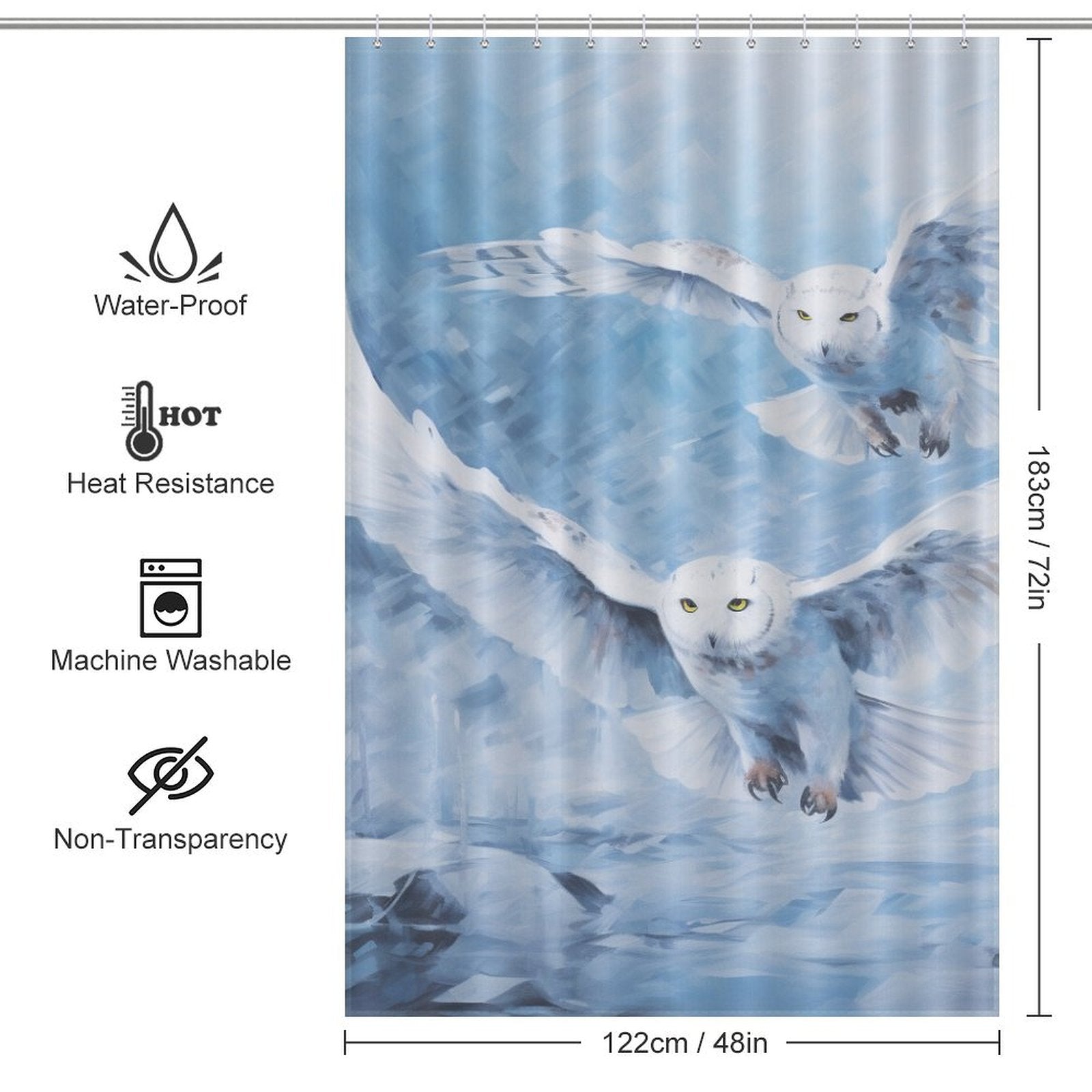 Winter Snow Owl Shower Curtain