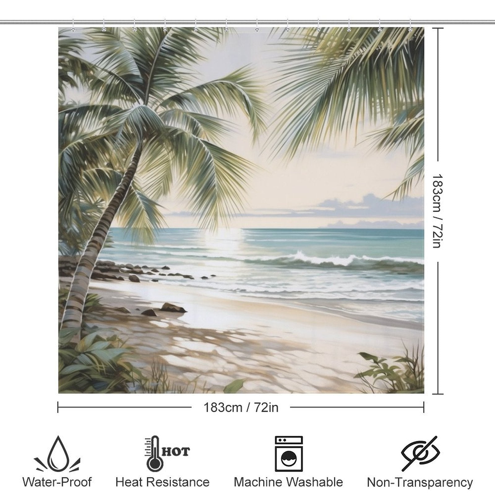 Zen Palm Shower Curtain