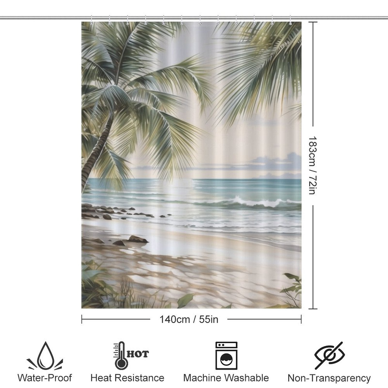 Zen Palm Shower Curtain