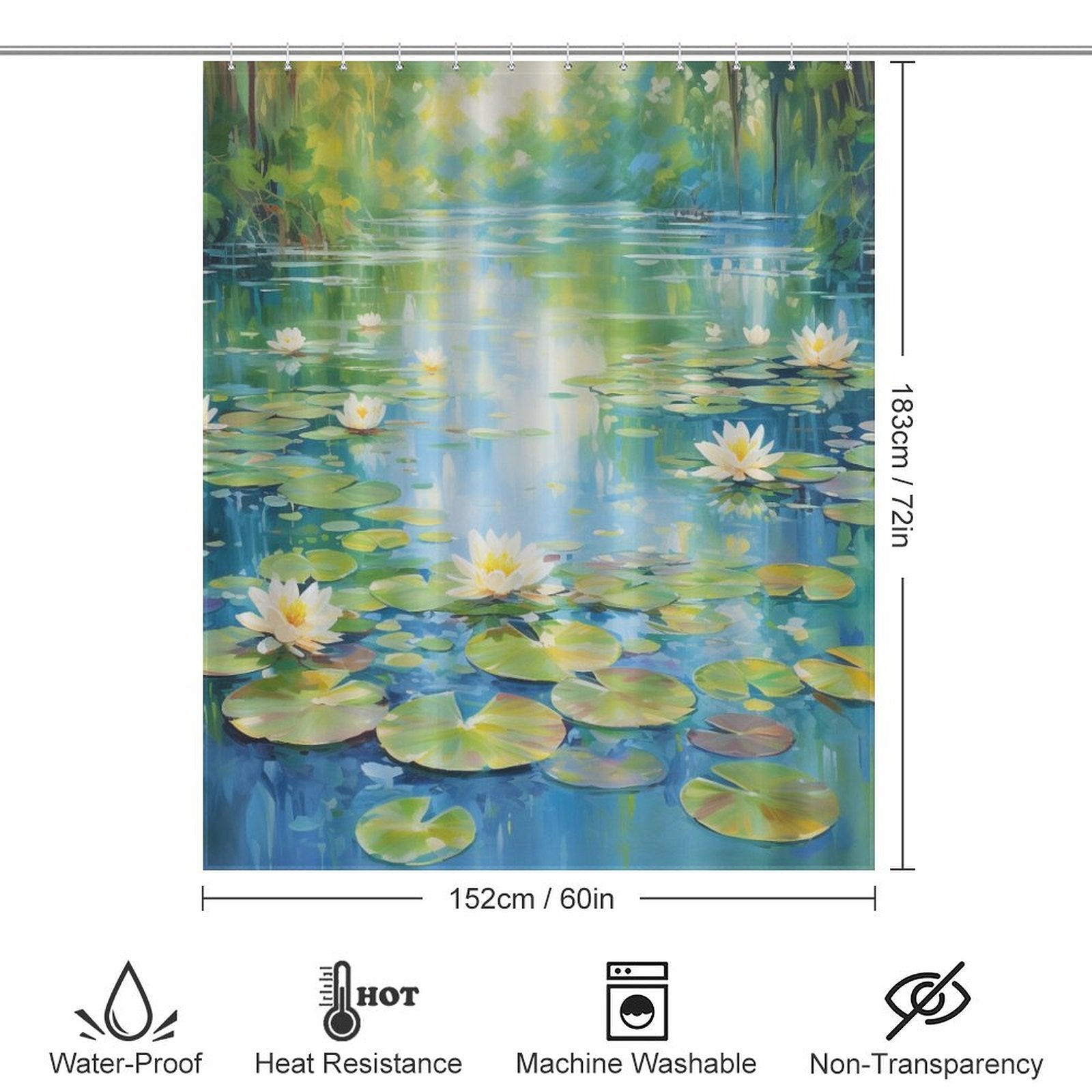 Zen Pond Lily Shower Curtain