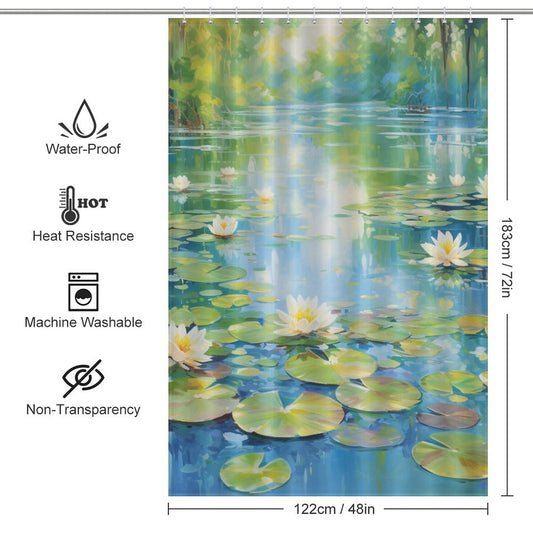 Zen Pond Lily Shower Curtain