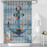 Elevate the ambiance of your coastal-themed bathroom with this stylish Coastal Anchor Shower Curtain-Cottoncat adorned with seashells. Made from waterproof polyester, it not only adds a touch of nautical charm to your Cotton Cat