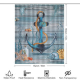 Transform your coastal-themed bathroom with a Coastal Anchor Shower Curtain-Cottoncat adorned with delightful sea creatures. Crafted with waterproof polyester, this shower curtain from Cotton Cat effortlessly combines functionality and style.