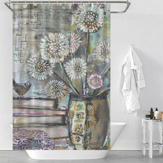 Vintage Vase Boho Shower curtain-Cottoncat
