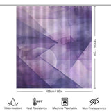 Purple Abstract Modern Boho Geometric Art Minimalist Shower Curtain-Cottoncat by Cotton Cat with dimensions of 183cm x 168cm. Combining water-resistant, heat-resistant, machine washable, and non-transparency properties, this piece brings a touch of modern boho to your bathroom decor.