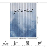 Get Naked shower curtain with bold, funny letters, measures 183 cm (72 in) by 140 cm (55 in). Features water-resistant, heat resistance, machine washable, and non-transparency icons at the bottom.

Replaced sentence:

Funny Letters Abstract Blue Get Naked Shower Curtain-Cottoncat with bold, funny letters, measures 183 cm (72 in) by 140 cm (55 in). Features water-resistant, heat resistance, machine washable, and non-transparency icons at the bottom.